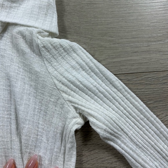 Anthropologie Maeve Ivory Cowl Neck Peplum Thin Knit Long Sleeve Top - Picture 10 of 13